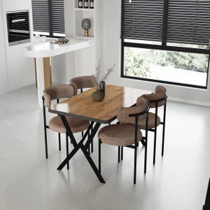 Dekoroom's Moon 4+1 Masa Sandalye Bahçe