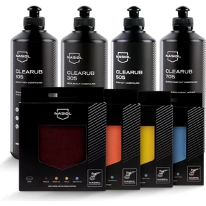 Nasiol-SET 14-Clearub (105,305,505,705) Çizik Giderici Polisaj Pastası (2kg) ve Polisaj Süngeri (4Adt) Seti
