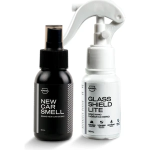 Nasiol-SET 11-Glasshield Lite Nano Yağmur Kaydırıcı ve New Car Smell Yeni Araç Kokusu Seti