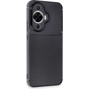 Huawei Nova 12S Kılıf Negro Karbon Fiber Desen Silikon + Ekran Koruyucu