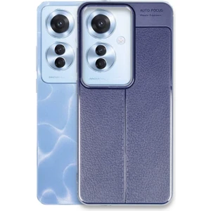 Oppo Reno 11F Kılıf Niss Deri Desen Silikon + Ekran Koruyucu