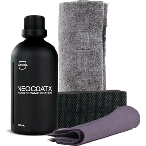 Nasiol-SET 19-Neocoatx Araç Nano Seramik Kaplama ve Mikrofiber Detailing Bez,Uygulama Takozu,Süet Bez Seti