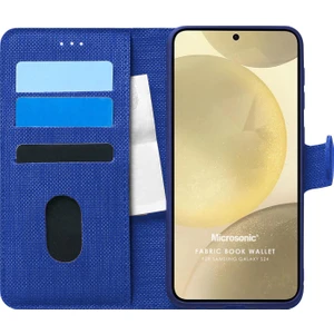 Samsung Galaxy S24 Fe Kılıf Fabric Book Wallet Lacivert