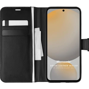 Samsung Galaxy S24 Fe Kılıf Delux Leather Wallet Siyah