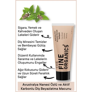 The Fine Organics Avustralya Nanesi Özlü Beyazlatıcı Aktif Karbon Diş Macunu, 75ml