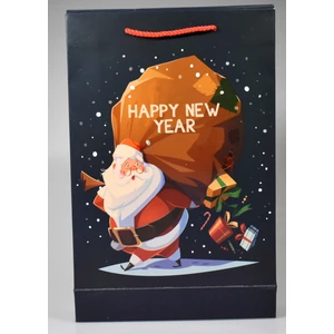 Noel Baba Yılbaşı Hediye Karton Poşet