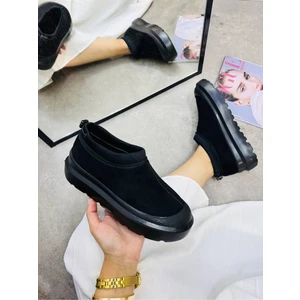 Duxal Shoes Paula Mini Süet Yarım Bot Içi Tüylü Düz Taban Kadın Ayakkabı