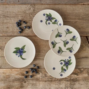 Bella Maison Blueberry Porselen 4'lü Pasta Tabağı Seti Mor (19 cm)