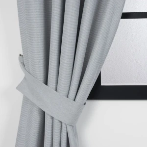 Belle Cose Çizgili Yarı Karartma Blackout Fon Perde Pilesiz Dikim Açık Gri