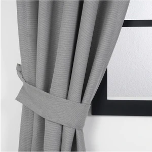 Belle Cose Çizgili Yarı Karartma Blackout Fon Perde Pilesiz Dikim Gri