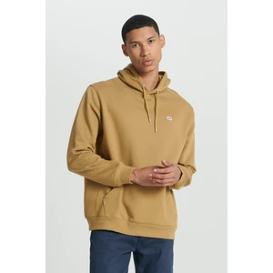 Regular Fit Normal Kesim %100 Pamuk Kapüşonlu Şardonlu Kırık Beyaz Sweatshirt