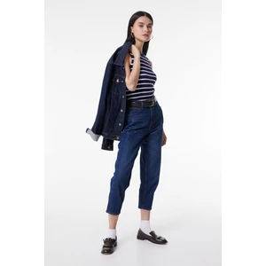 Stella Tapered Regular Fit Normal Kesim Yüksek Bel Mavi Esnek Jean Kot Pantolon