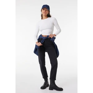 Carol Straight Fit Düz Kesim Yüksek Bel Beyaz Esnek Jean Kot Pantolon