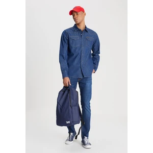 Regular Fit Normal Kesim %100 Pamuk Lacivert Jean Kot Gömlek