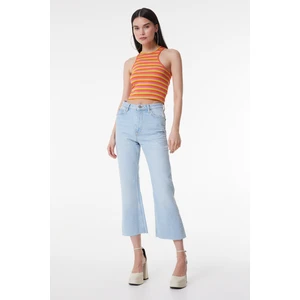 Stella A Line Fit %100 Pamuk Çok Yüksek Bel İspanyol Paça Jean Kot Pantolon