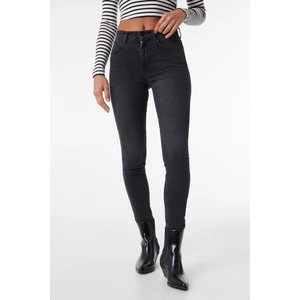 Skinny Fit Dar Kesim Yüksek Bel Esnek Jean Kot Pantolon