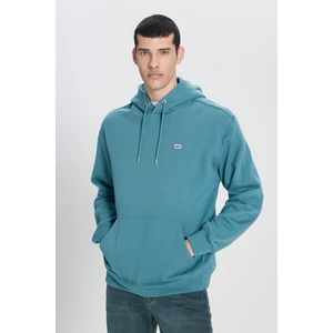 Regular Fit Normal Kesim %100 Pamuk Kapüşonlu Şardonlu Kırık Beyaz Sweatshirt