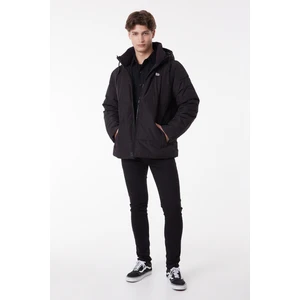 Regular Fit Normal Kesim Kapüşonlu Haki Şişme Mont
