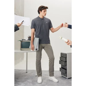 Regular Fit Normal Kesim Polo Yaka Antrasit Tişört