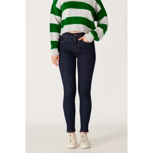 High Rise Skinny Fit Dar Kesim Yüksek Bel Esnek Jean Kot Pantolon