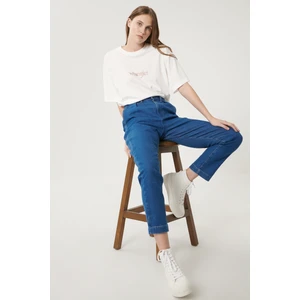 Mom Denim Esnek Jean Kot Pantolon