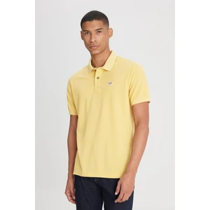 Regular Fit Normal Kesim Polo Yaka İndigo Tişört