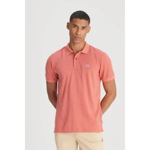 Regular Fit Normal Kesim Polo Yaka İndigo Tişört