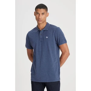 Regular Fit Normal Kesim Polo Yaka İndigo Tişört