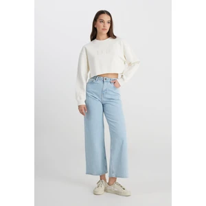 Stella A Line Fit %100 Pamuk Çok Yüksek Bel İspanyol Paça Jean Kot Pantolon
