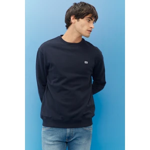 Regular Fit Normal Kesim %100 Pamuk Bisiklet Yaka Şardonlu Sweatshirt