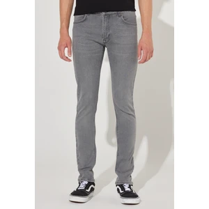 Malone Skinny Fit Dar Kesim Normal Bel Gri Esnek Jean Kot Pantolon