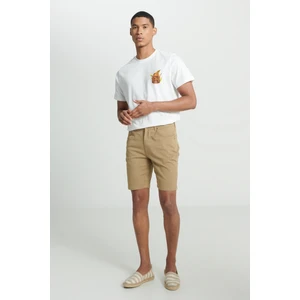 Regular Fit Normal Kesim Normal Bel Bej Şort