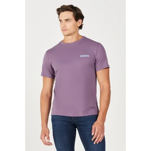 Regular Fit Normal Kesim %100 Pamuk Bisiklet Yaka Mor Tişört