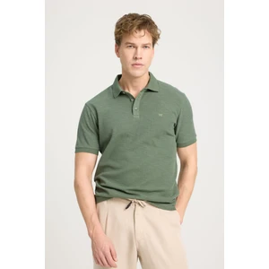 Regular Fit Normal Kesim %100 Pamuk Polo Yaka Haki Tişört