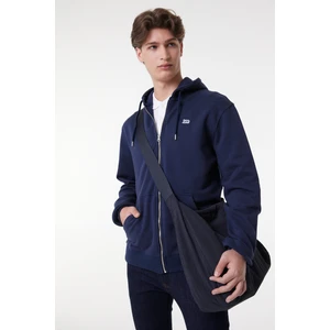Regular Fit Normal Kesim %100 Pamuk Kapüşonlu Tam Fermuarlı Sweatshirt