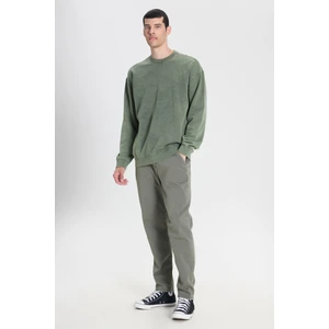 Slim Fit Dar Kesim Normal Bel Haki Esnek Jogger Pantolon