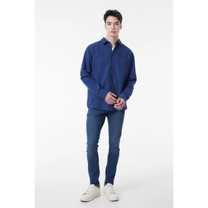 Regular Fit Normal Kesim %100 Pamuk Lacivert Uzun Kollu Gömlek