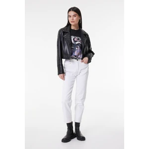 Carol Straight Fit Düz Kesim Yüksek Bel Beyaz Esnek Jean Kot Pantolon