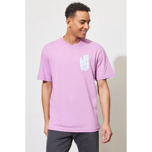 Loose Fit Rahat Kesim %100 Pamuk Bisiklet Yaka Pembe Tişört