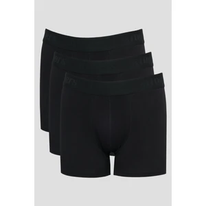 Riders By Lee Pamuklu Esnek Regular Fit Siyah Logolu 3'lü Boxer Paketi