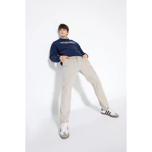 Texas Slim Fit Dar Kesim Normal Bel Haki Esnek Pantolon