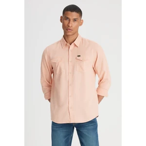 Regular Fit Normal Kesim %100 Pamuk Açık Pembe Gömlek
