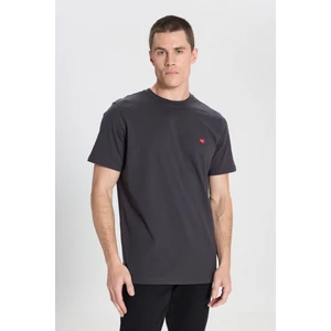 Regular Fit Normal Kesim Bisiklet Yaka %100 Pamuk Siyah Tişört