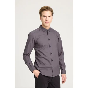 Regular Fit Normal Kesim %100 Pamuk Antrasit Gömlek