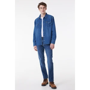 Regular Fit Normal Kesim Esnek Jean Kot Gömlek