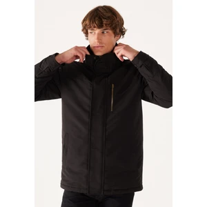 Regular Fit Normal Kesim Kapüşonlu Siyah Parka