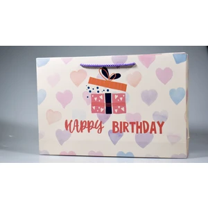 Happy Bırthday Yatay  Karton Poşet