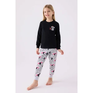 Rolypoly Kız Çocuk Siyah Pijama Takımı