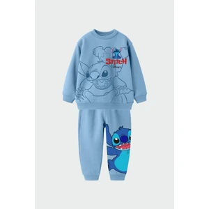 Çocuk Stitch Kışlık 3 Iplik Pamuklu Sweatshirt Eşofman Alt-Üst Takım