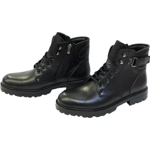 Kafkaslar  Deri Cırt Detaylı Ortopedik Tabanlı Erkek Bot